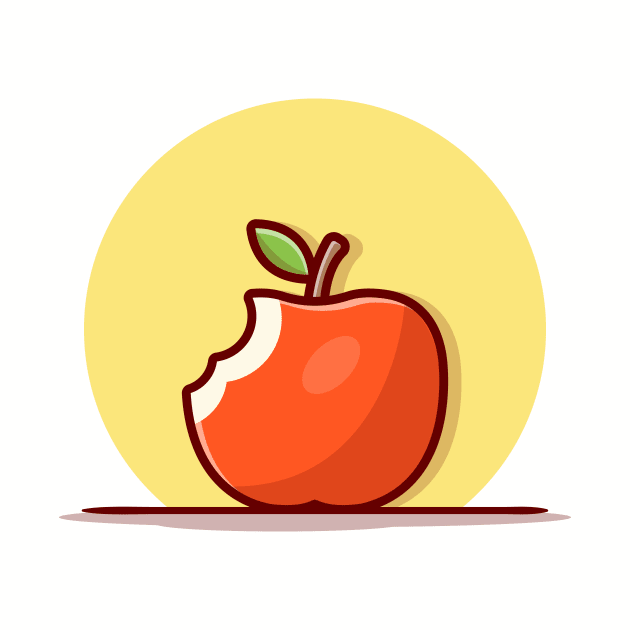 Apple Fruit Cartoon Vector Icon Illustration by Catalyst Labs