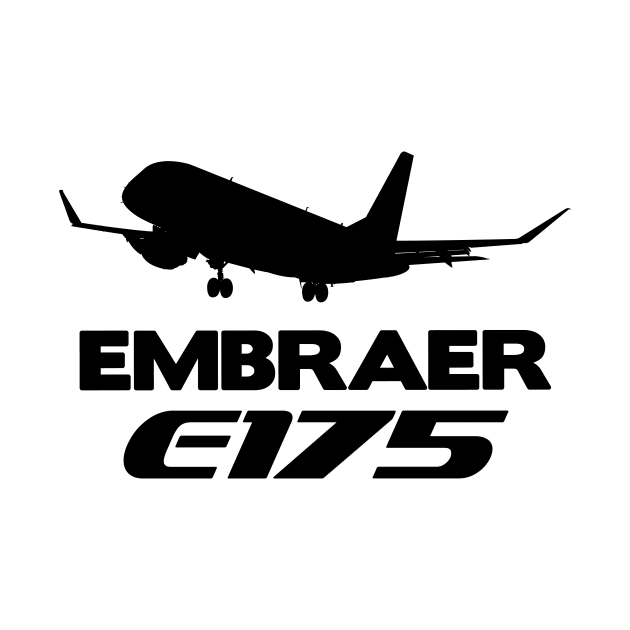 Embraer E175 Silhouette Print (Black) by TheArtofFlying