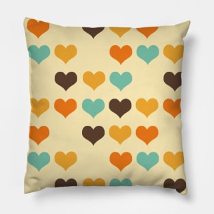 Retro Vintage Hearts Pattern Print Pillow