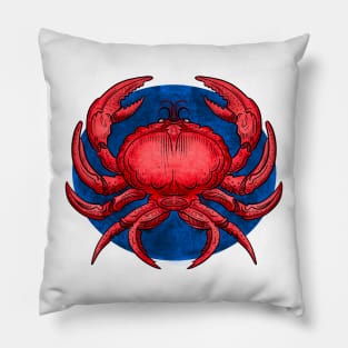 Crab vintage graphic style, gift for fishing lover Pillow