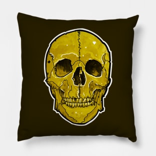 golden yellow skull Pillow