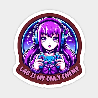 Gamer purple Anime girl Magnet