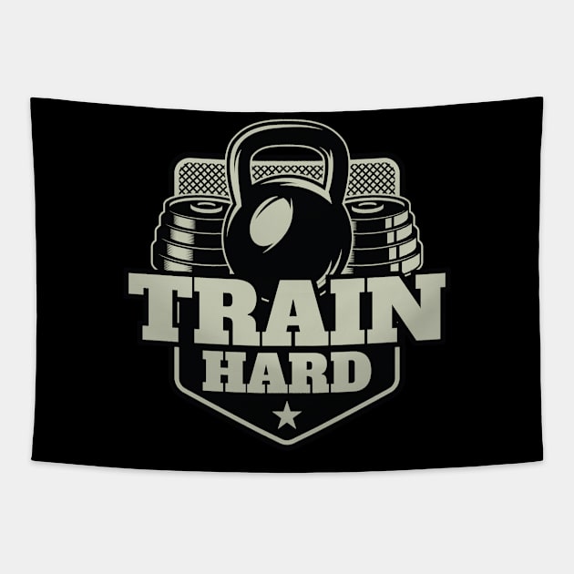 TRAIN HARD | T-shirt 😎💪 Tapestry by Zave
