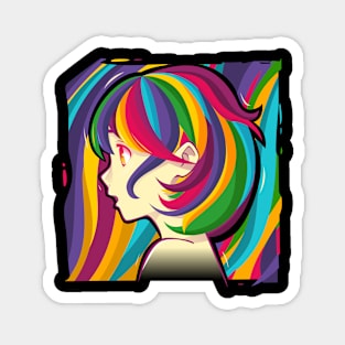 colorful girl #3 Magnet