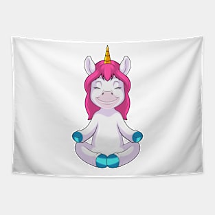 Unicorn at Meditate in Sitting Tapestry