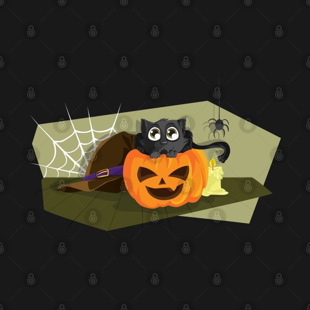 Halloween Cute Pumpkin Cat [HT] by HalloweenTown