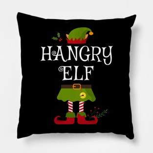 Hangry Elf Shirt , Family Matching Group Christmas Shirt, Matching T Shirt for Family, Family Reunion Shirts Pillow