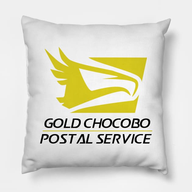 Gold Chocobo Postal Service Pillow by InsomniaStudios