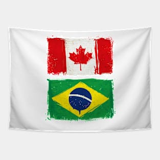 Canadian and Brazilian Flag Tapestry