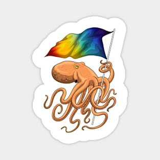 Octopus Rainbow Flag Magnet