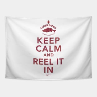 Outer Banks, NC, Keep Calm and Reel It In Tapestry