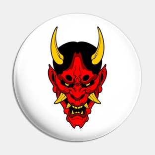 creepy demon mask illustration Pin