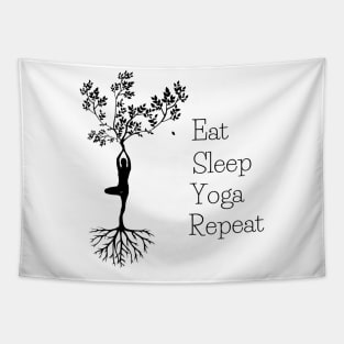 Eat Sleep Yoga Repeat Tapestry