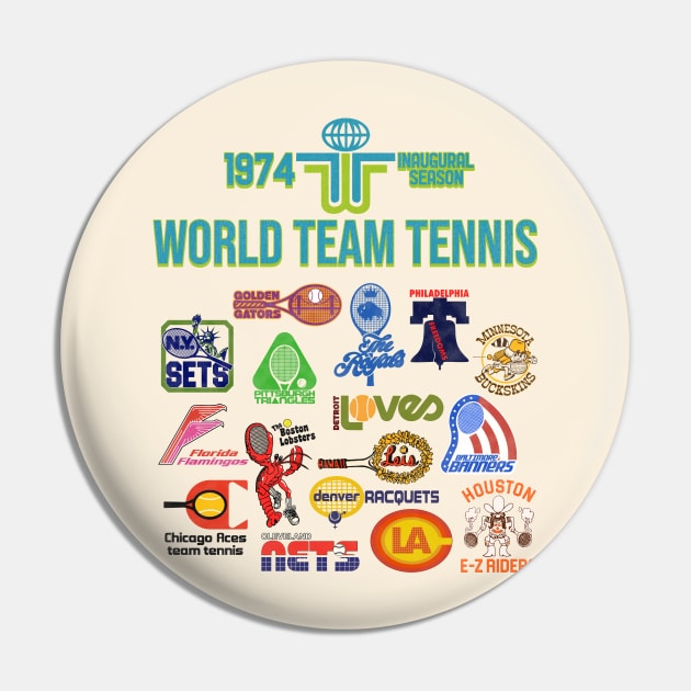 1974 Inaugural Season Defunct Team Tennis Pin by darklordpug