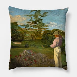 The Little Gardener by Frederic Bazille Pillow