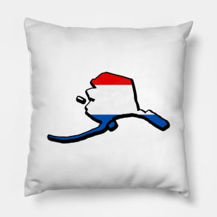 Red, White, and Blue Alaska Outline Pillow