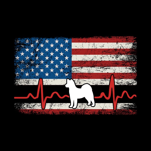 Funny Akita American Flag Heartbeat Dog Lover Gift 4th Of July by huytho2