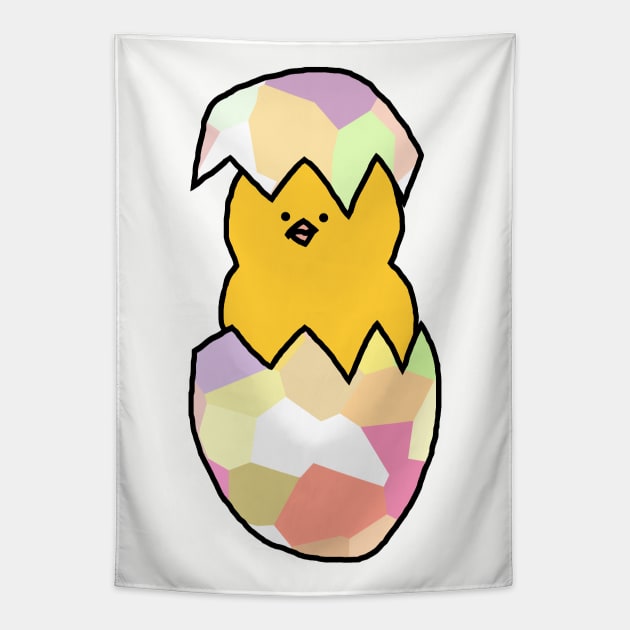 Cute Baby Chicken in Easter Egg Tapestry by ellenhenryart