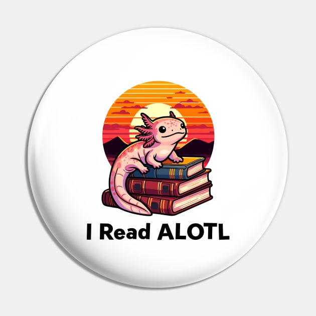 Kawaii Axolotl Book Lover Gifts Pin by dinokate