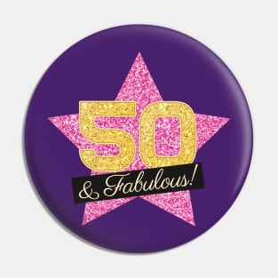 50th Birthday Gifts Women Fabulous - Pink Gold Pin