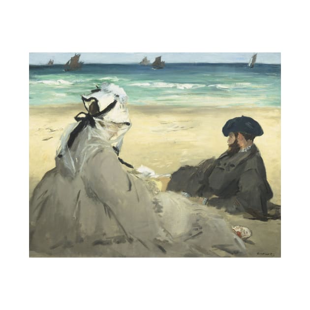 On the Beach by Edouard Manet by Classic Art Stall