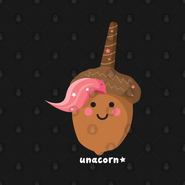 Cute Pink Unacorn (Unicorn/Acorn) by VicEllisArt