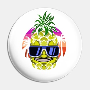 Pineapple Beach Vintage Design Pin