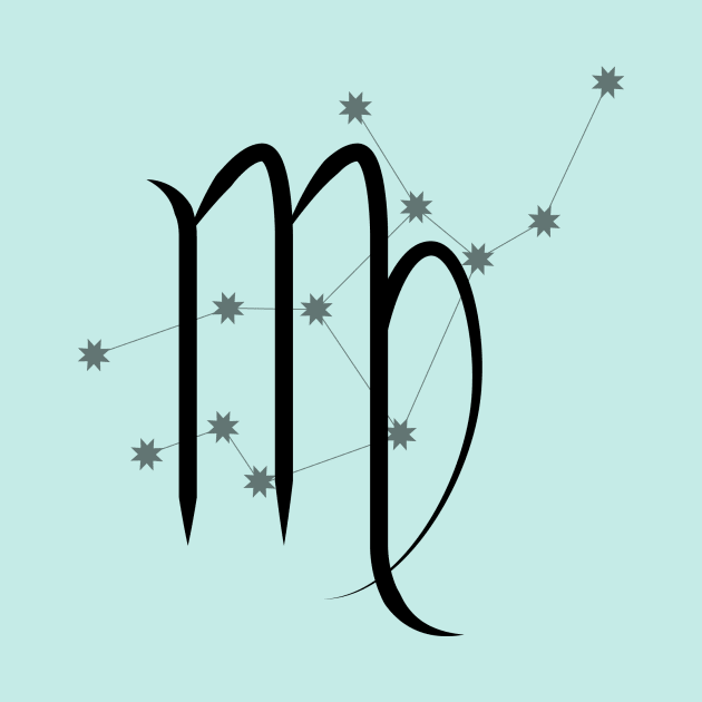 Virgo - Zodiac Sign Symbol and Constellation by Red Fody