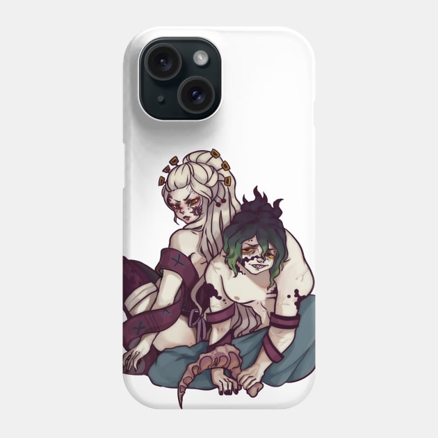 Kny-Daki and Gyutaro Phone Case by Antropix