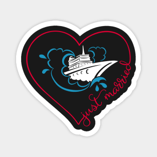 Just married Cruise Ship Honeymoon Couple Matching Gift Magnet