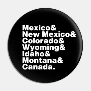 Continental Divide Trail States (White Font) Pin