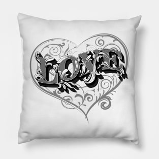 love vintage font Pillow