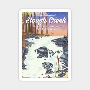 Slough Creek Yellowstone national park travel poster Magnet