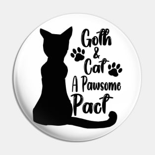 Goth & Cat: A Pawsome Pact Pin