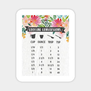Cooking Conversions | Watercolor Floral Magnet