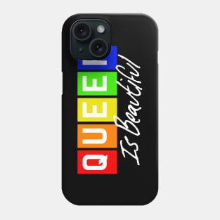 Queer Is Beautiful - White Text Phone Case
