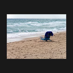 Alone on Beach with Surf, Sand, and Sea. T-Shirt