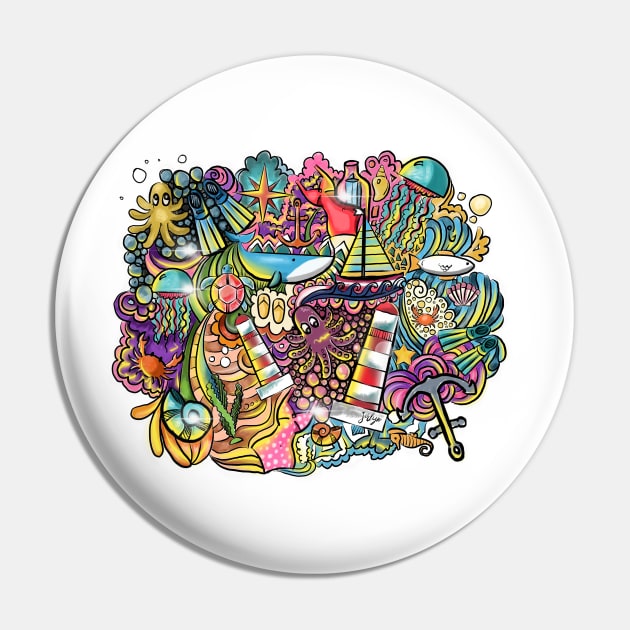 Ocean life Pin by commuteartist