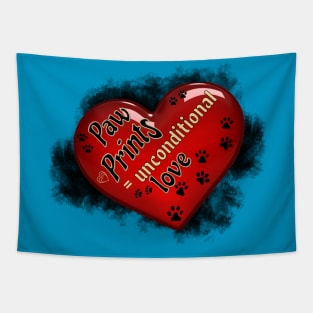 Paw Prints Equal Unconditional Love Tapestry