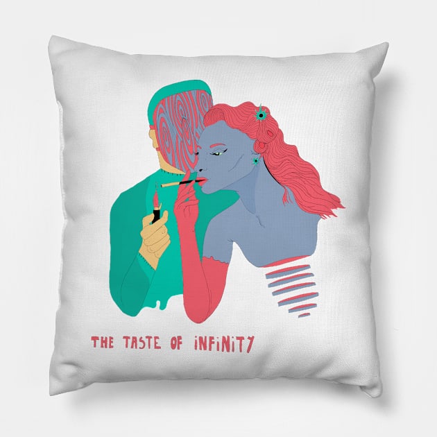 Taste of infinity Pillow by Rubbish Cartoon