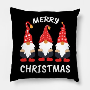 Cute Gnomies Merry Christmas Red Hat Pillow