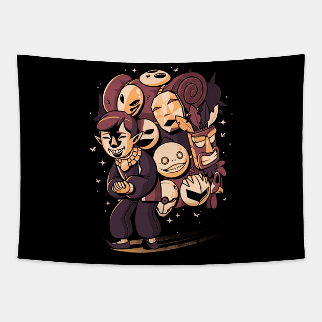 Happy Spooky Salesman Tapestry by Ilustrata