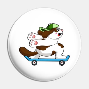 Dog as Skater with Skateboard Pin