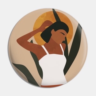 Indian Woman, Modern Boho Art Pin