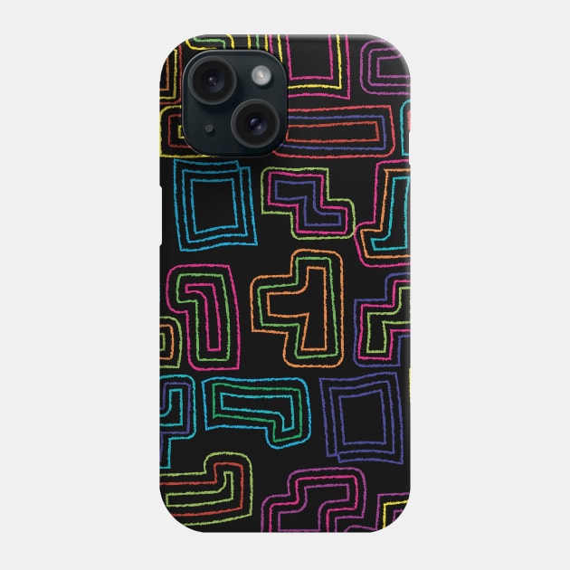 Colorful Abstract Scribbled Blocks Design Phone Case by Brobocop