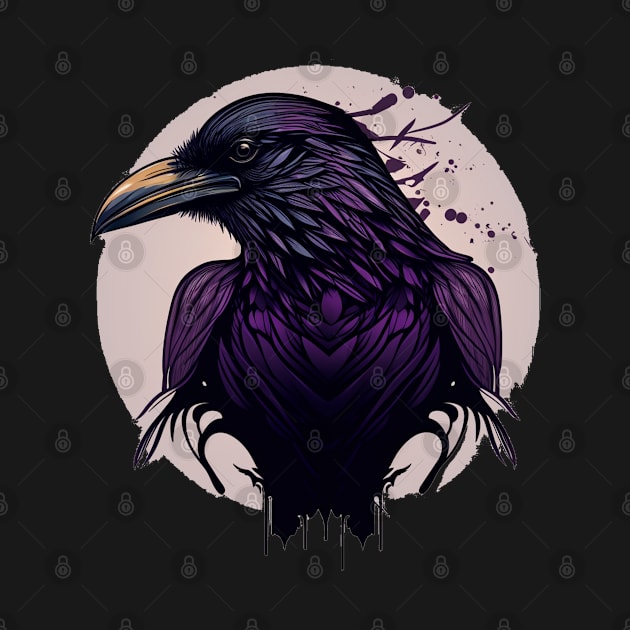 Raven Graphic Goth Black Crow by Linco