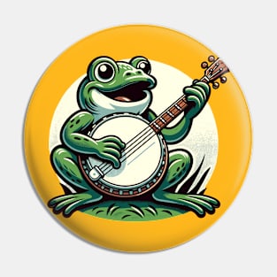 Frog playing the banjo Pin