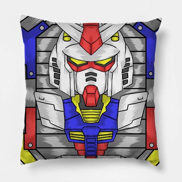 mini gundam rx 78 Pillow by Amartwork