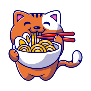 Cat eating Spaghetti T-Shirt