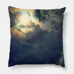 Sun Shining Through the Clouds - Cloudy Sunny Day Pillow